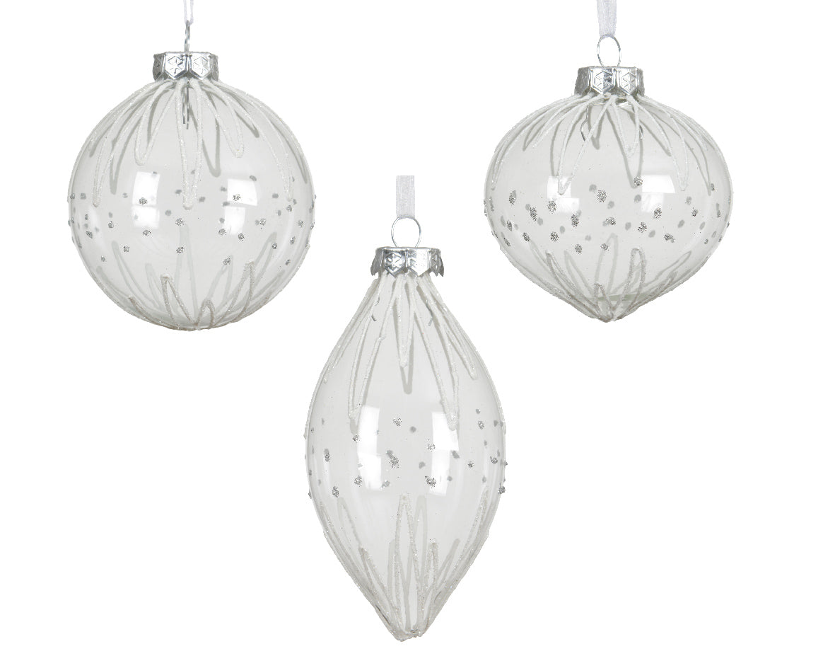 Set 12 Palline in Vetro Ø 8 cm – Trasparenti (cod. 069211)