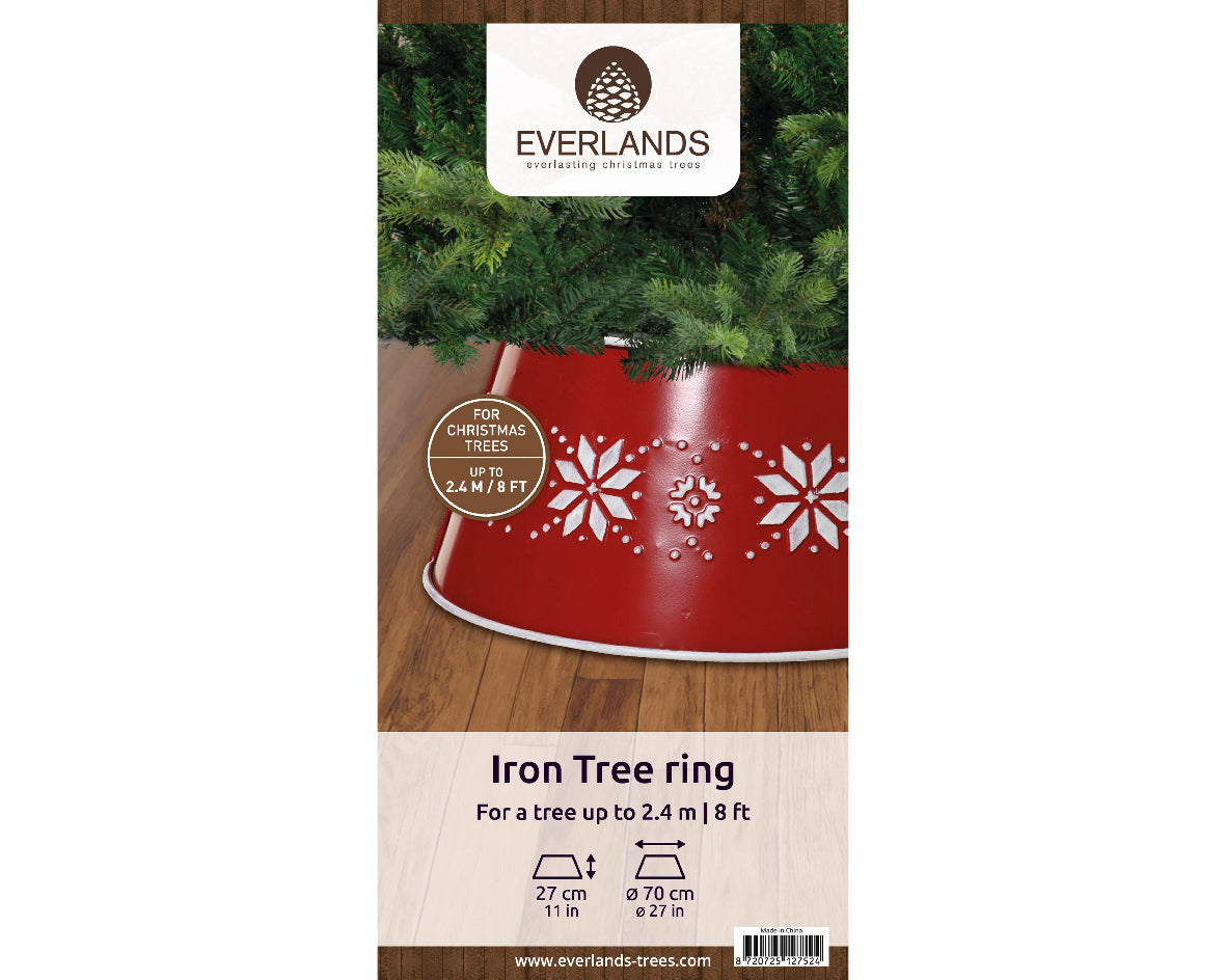 Copri Base Albero in Struttura Metallica Rossa – Varianti Ø 70 cm e Ø 57 cm (cod. 381393 / 381394)