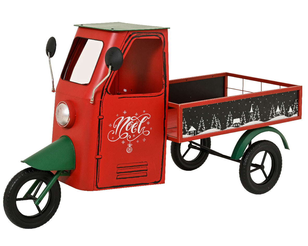 Ape Car Natalizia in Metallo Rosso(cod. 389929)