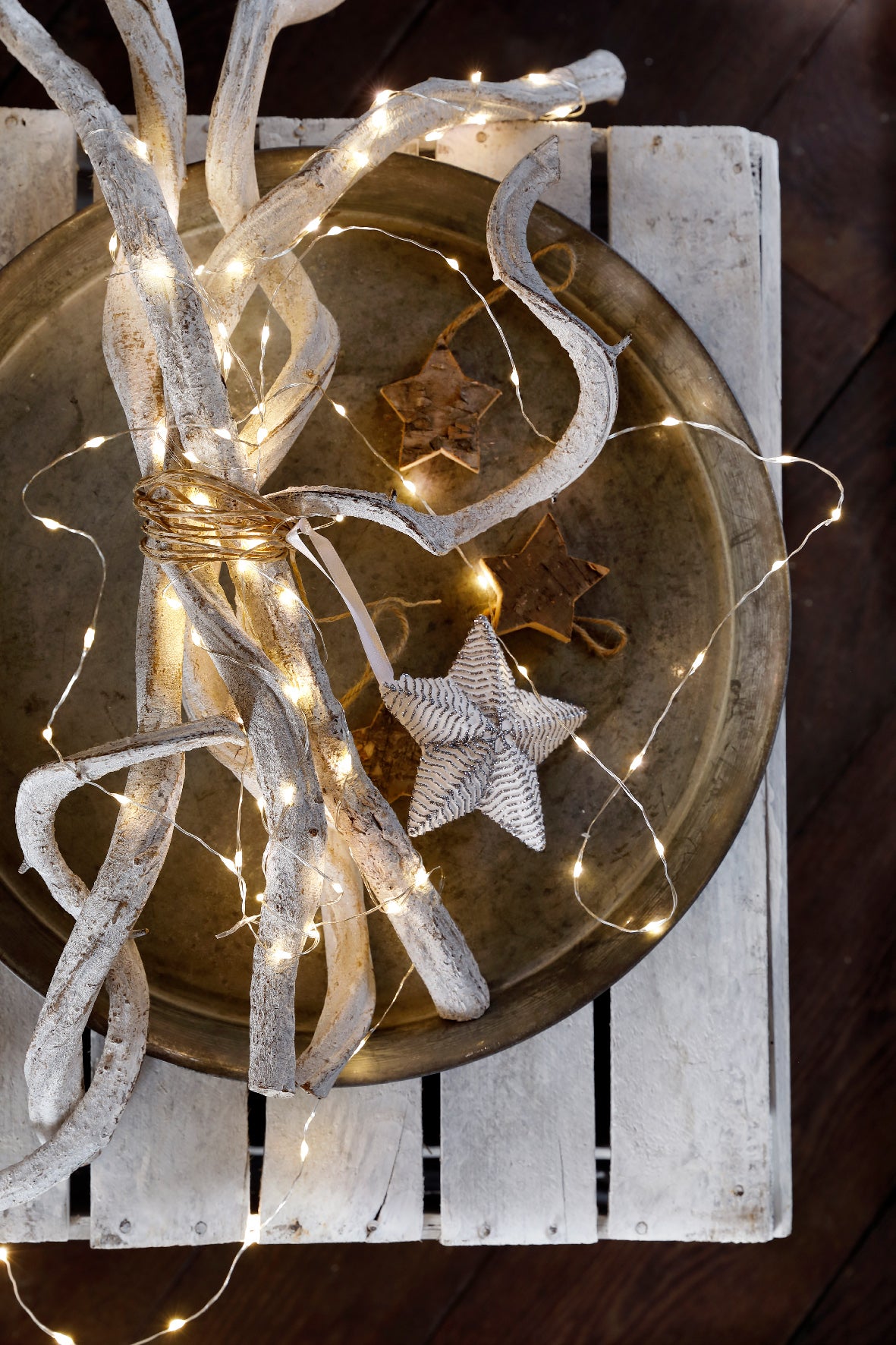 Catena Luminosa a Batteria con 60 Micro LED Bianco Caldo – Cavo Argento, per Interno, Timer 6h (cod. 483778)