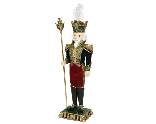 Soldato Schiaccianoci Decorativo in Resina – 178 cm Verde/Rosso (cod. 530416) – Kaemingk