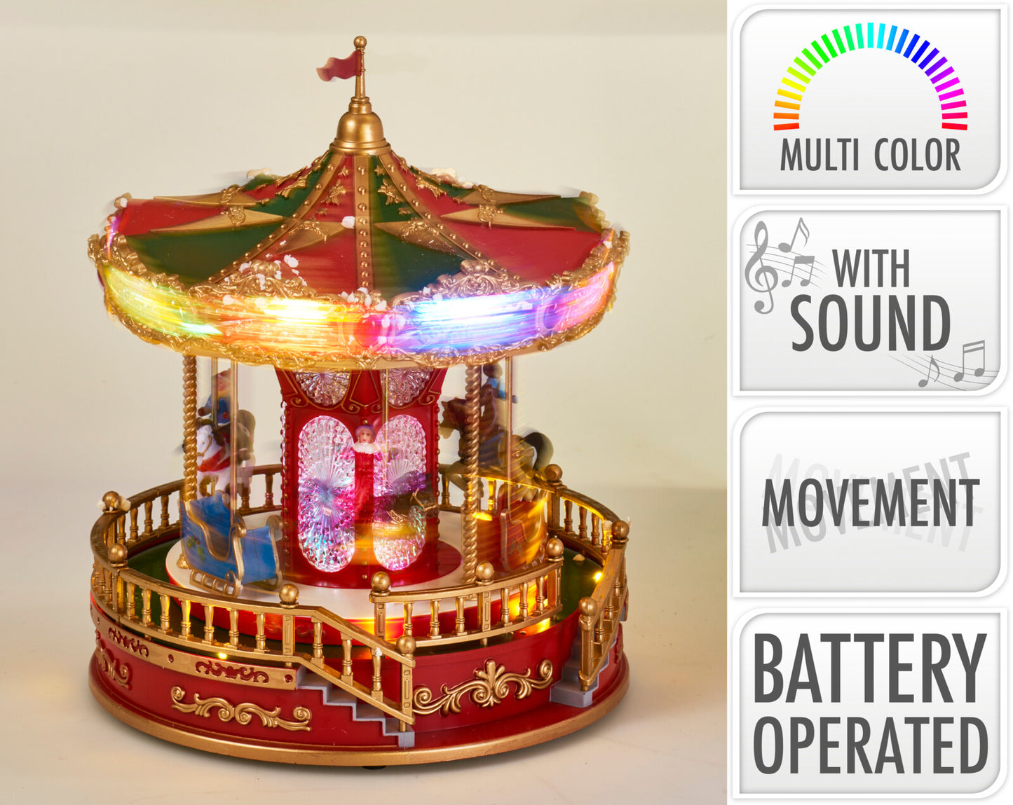 Giostra Natalizia LED con Movimento – 28 cm