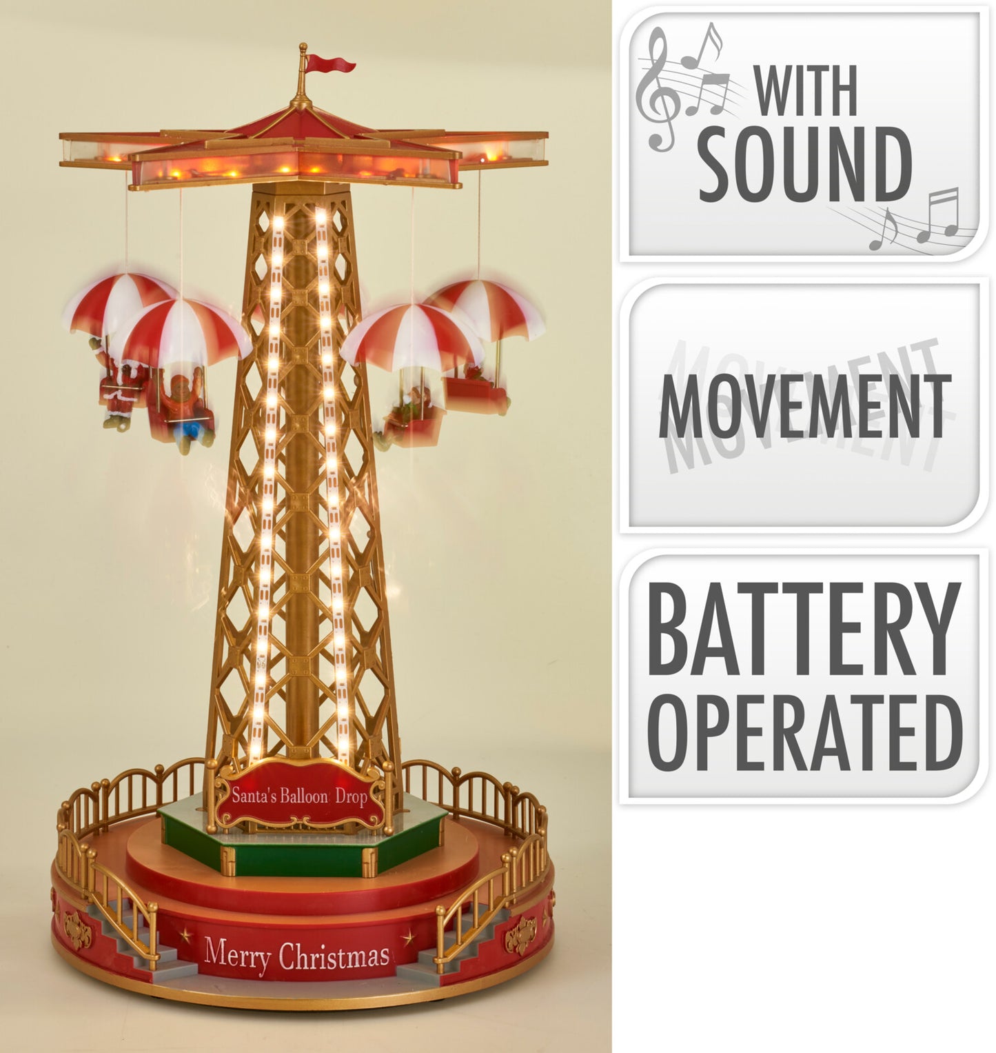 Grande Giostra Natalizia LED con Movimento – 44 cm