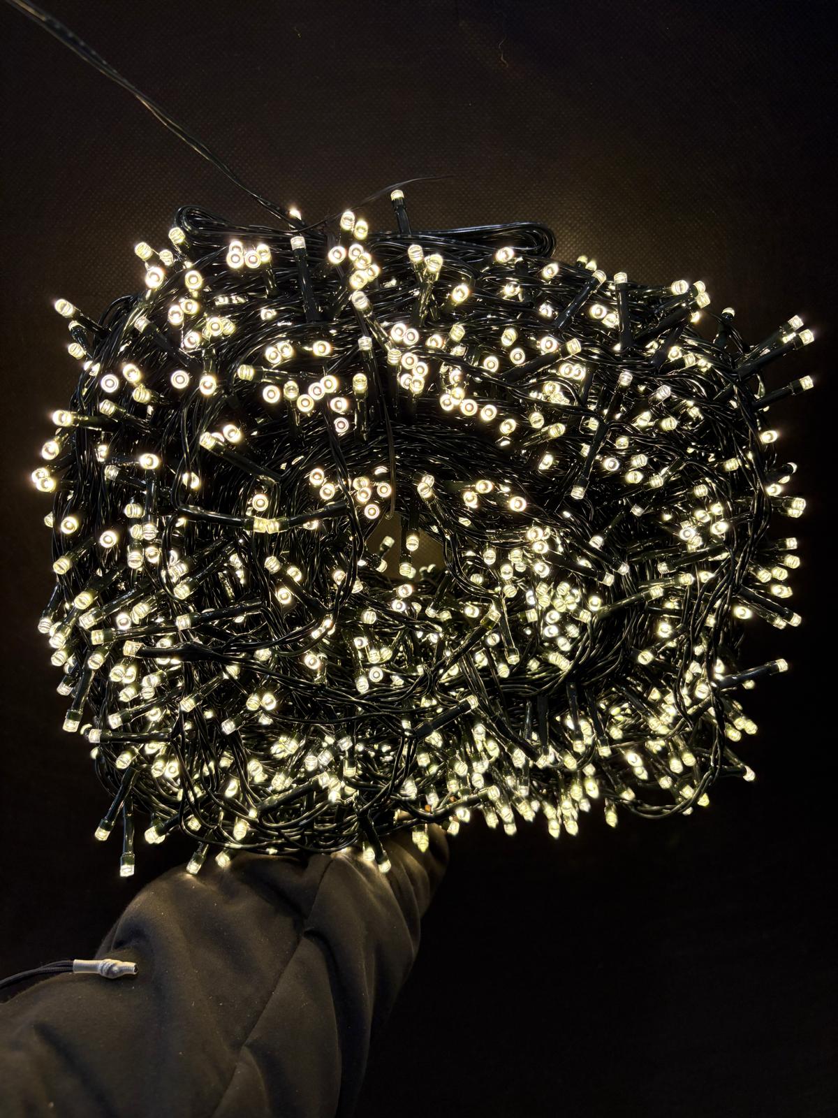 Catena Luminosa LED 2000 MicroLED (Cavo Verde,Bianco Naturale)