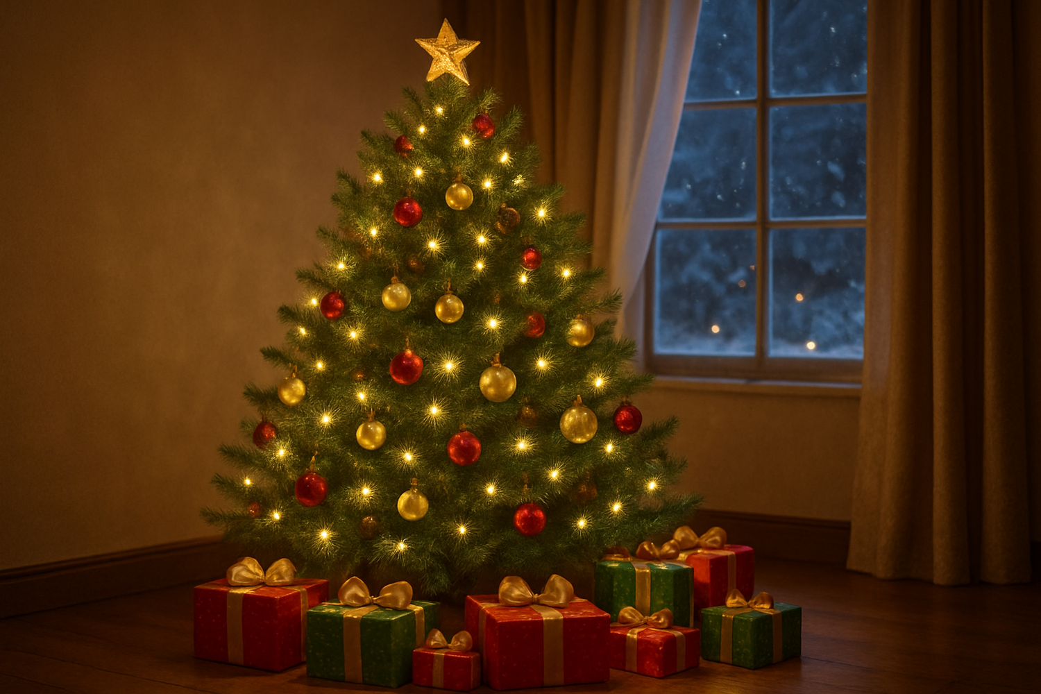 Alberi di Natale Verdi e Innevati