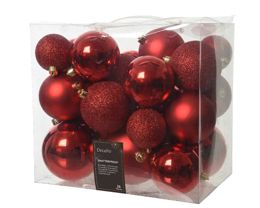 Palline Natale rosse 26 pz – Miste (Cod. 020741)