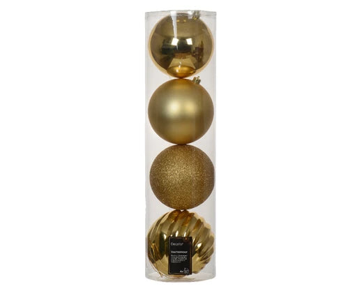 Palline Natale oro 4 pz – Ø14 cm (Cod. 021296)