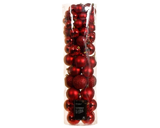 Palline rosse 80 pz – Ø8 cm (Cod. 021630)