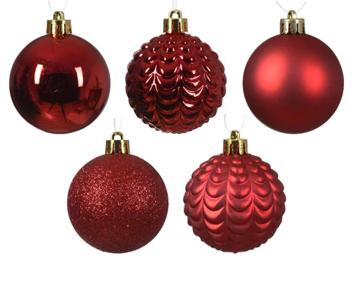 Palline rosse 80 pz – Ø8 cm (Cod. 021630)