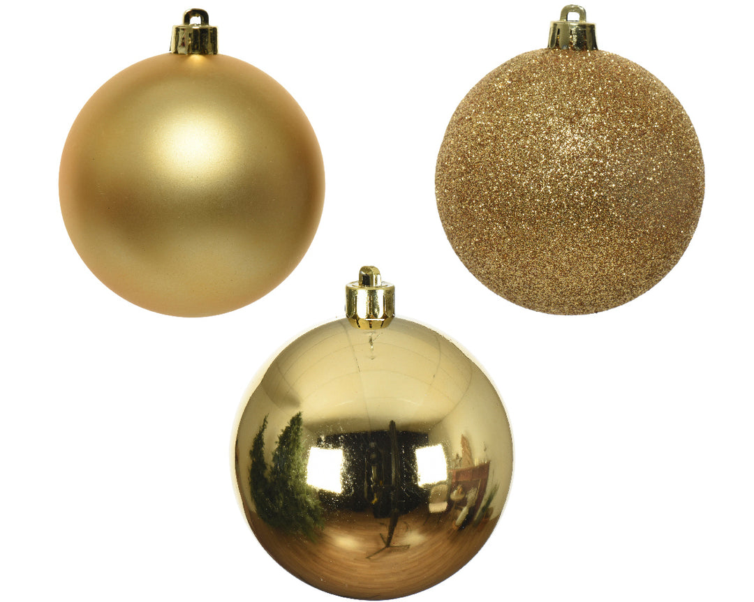 Decoris Palline Infrangibili Oro Chiaro 34 pz – Ø 8 cm