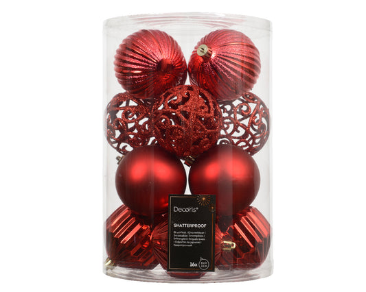 Kaemingk Palline Infrangibili Rosse Ø 8 cm – Box da 16 pz