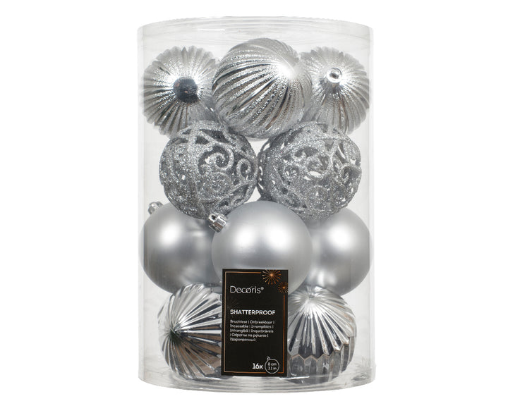 Kaemingk Palline Infrangibili Argento Ø 8 cm – Box da 16 pz