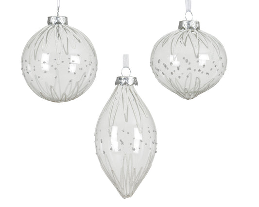 Set 12 Palline in Vetro Ø 8 cm – Trasparenti (cod. 069211)
