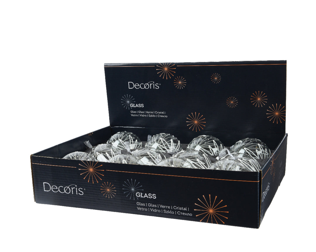 Set 12 Palline in Vetro Ø 8 cm – Trasparenti (cod. 069211)