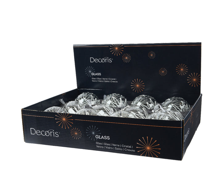 Set 12 Palline in Vetro Ø 8 cm – Trasparenti (cod. 069211)