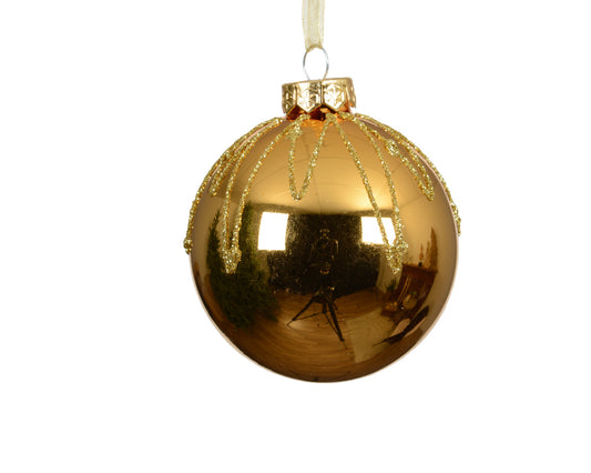 Set 12 Palline in Vetro Oro Ø 8 cm (cod. 069212)