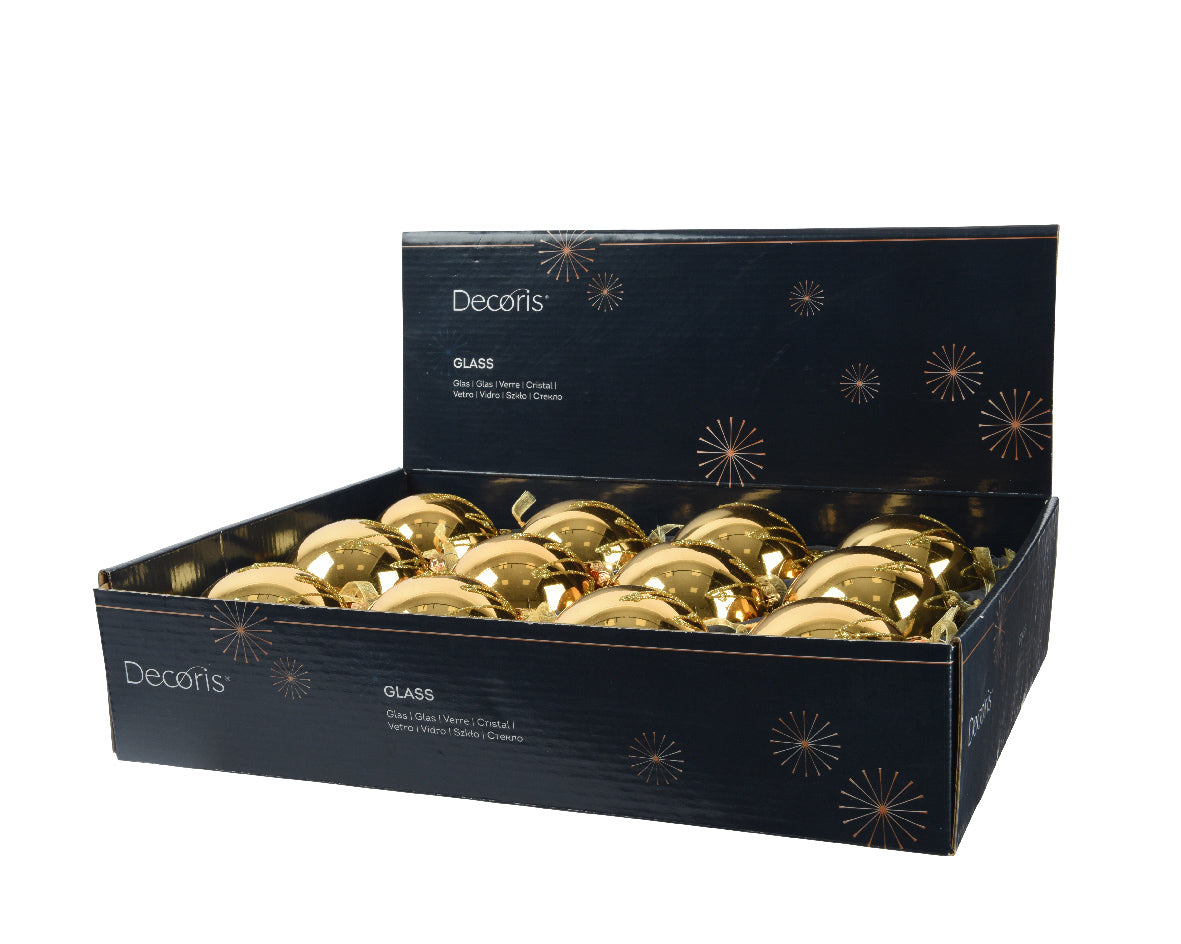 Set 12 Palline in Vetro Oro Ø 8 cm (cod. 069212)