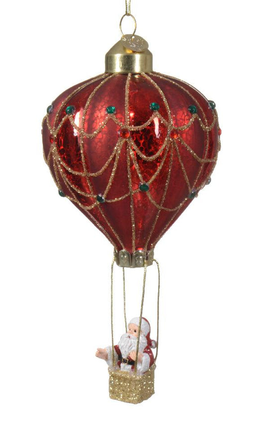 Mongolfiera in Vetro Ø 7,5 cm H 14 cm – 2 Colori Assortiti (cod. 070055)