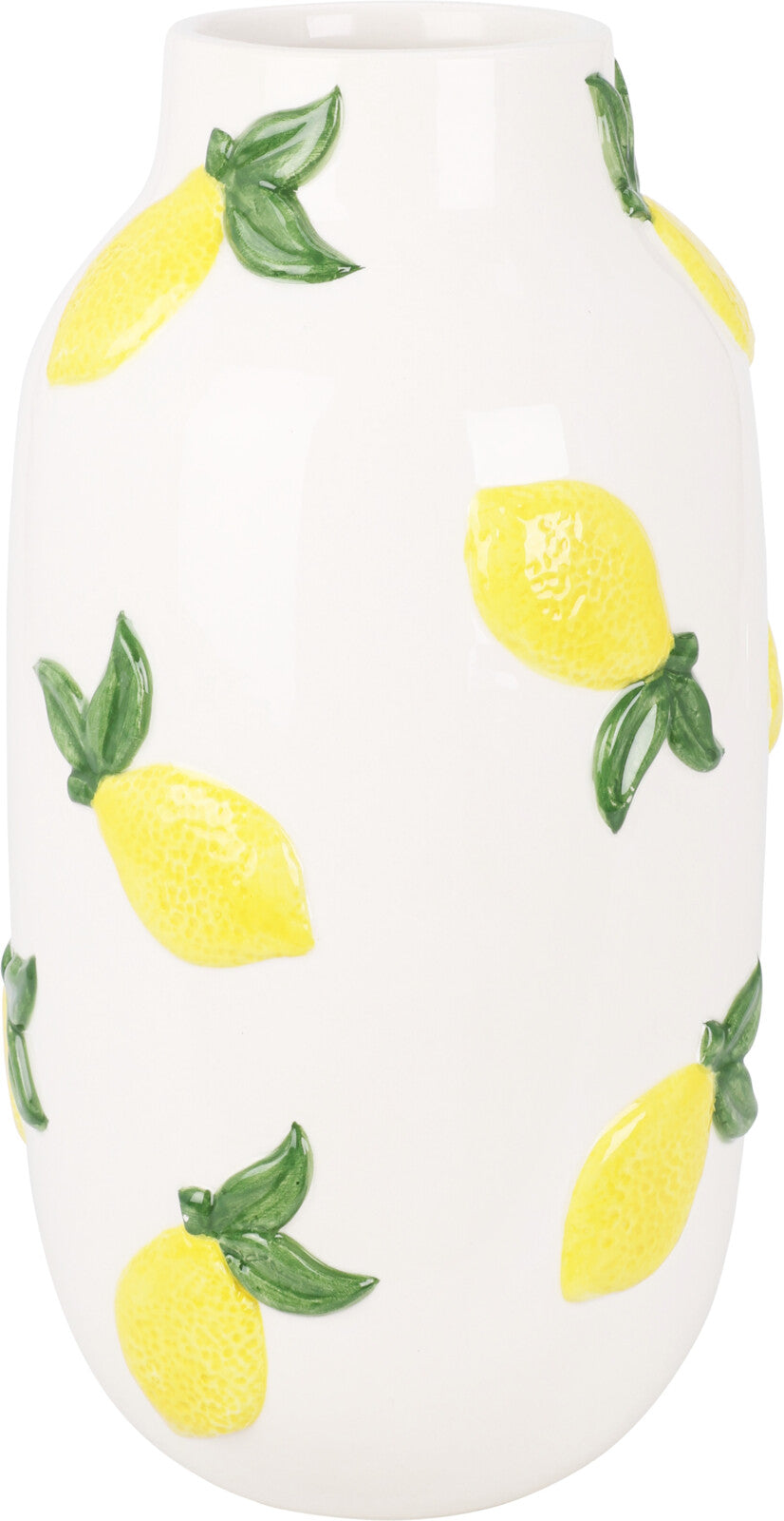 Vaso in Ceramica Decorato – 16 × 29 cm – Limoni / Fragole