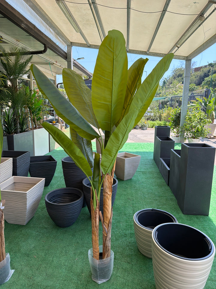 Banano Artificiale 95x160 cm – Pianta Tropicale con Tronchi Effetto Naturale