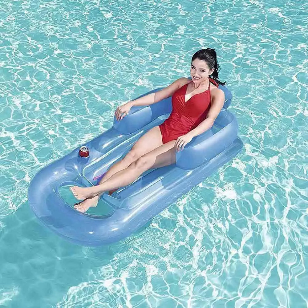 Sdraio Gonfiabile per Piscina Bestway 161x84 cm – Poltrona Estiva con Toppa di Riparazione