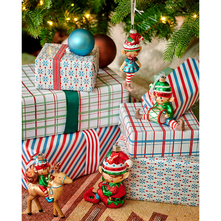 Elfo in Vetro Lucido e Opaco con Tamburo 11 × 6 × 11,5 cm – Colorato (cod. 129649)