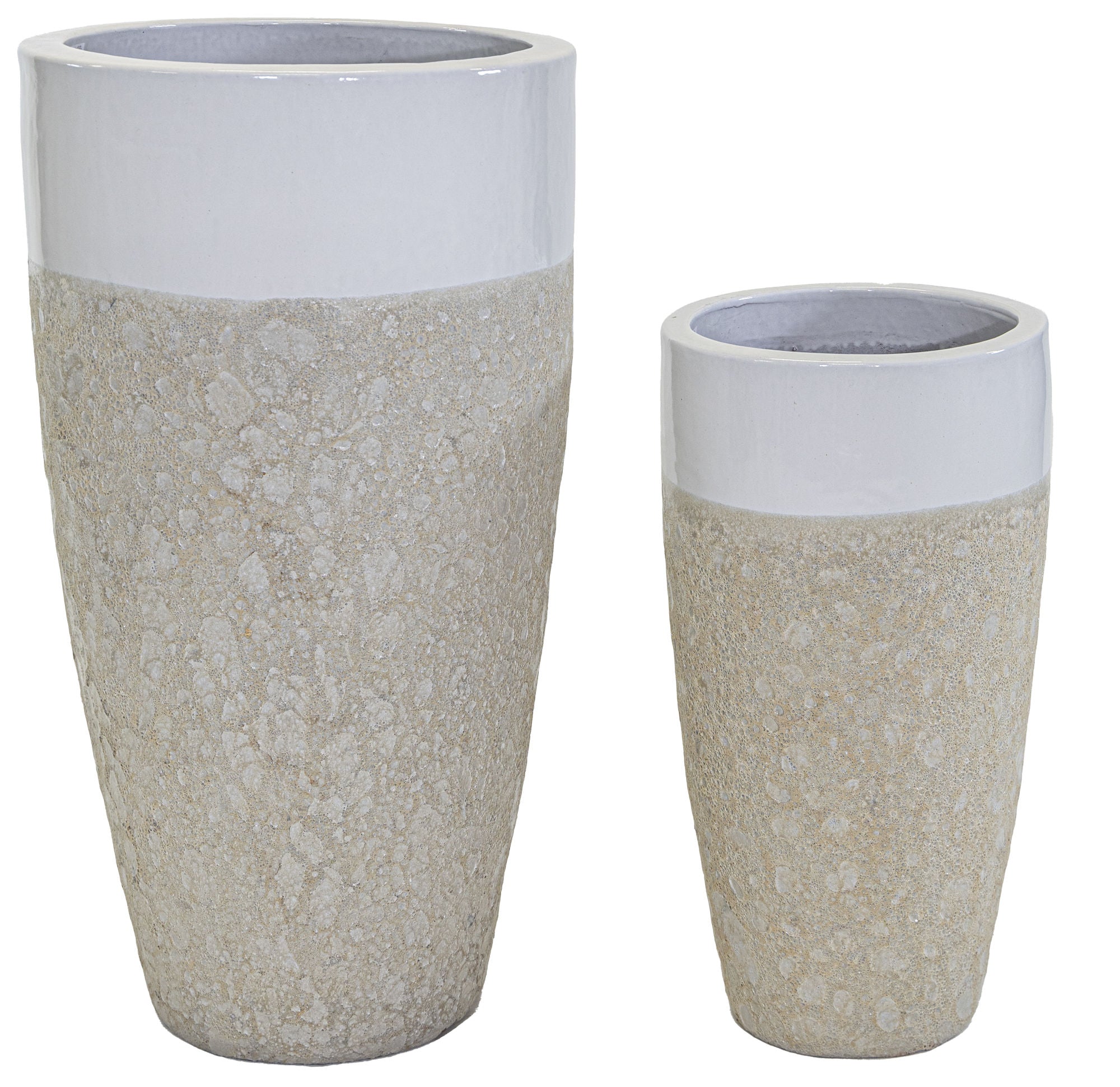 Vaso Antique 2Tone Round High White D30 H65 cm