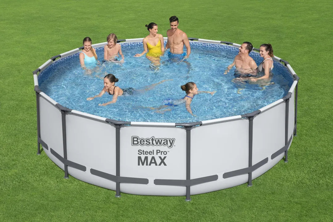 Piscina Steel Pro MAX da 488x122 cm grigio chiaro