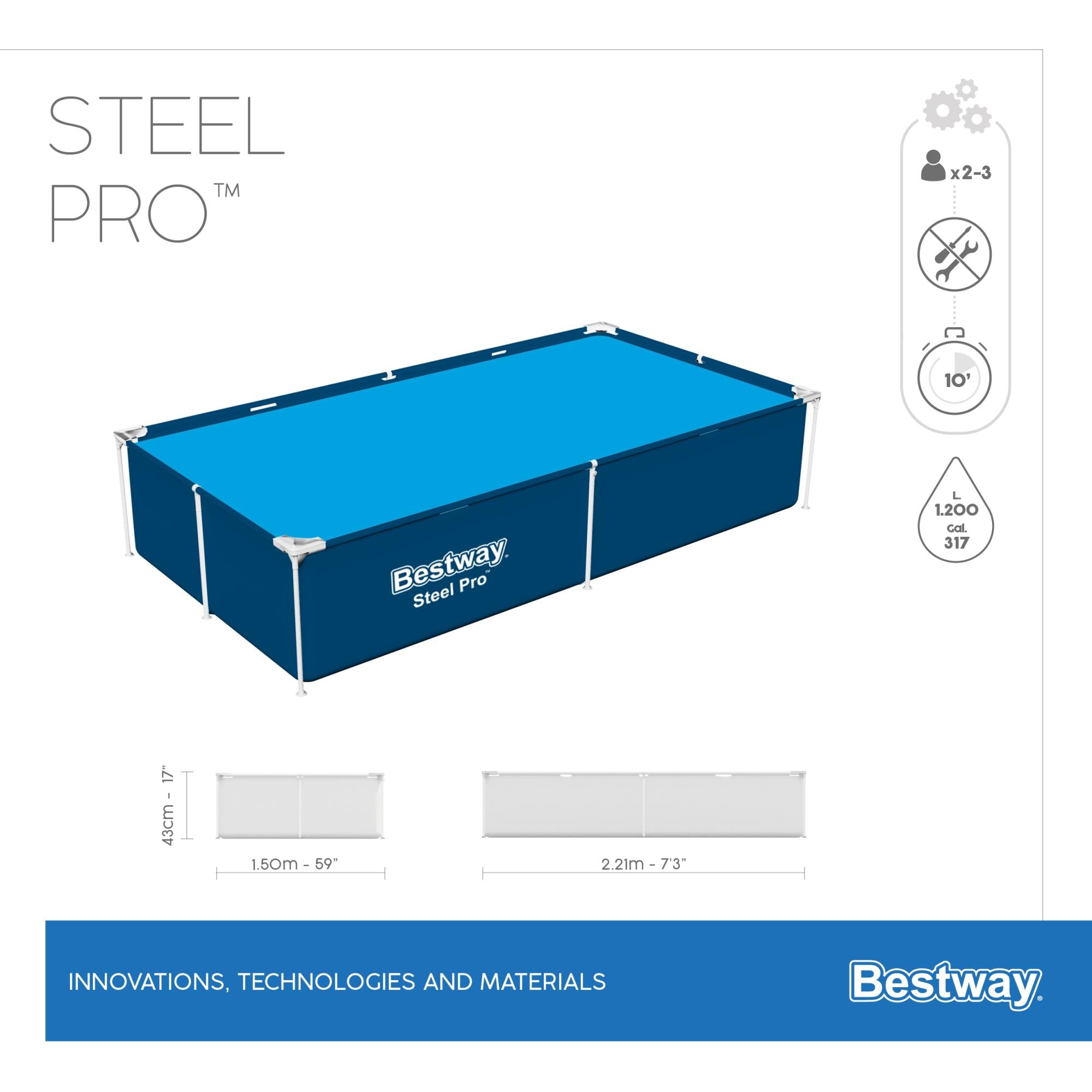 Bestway Piscina Steel Pro 221x150x43 cm