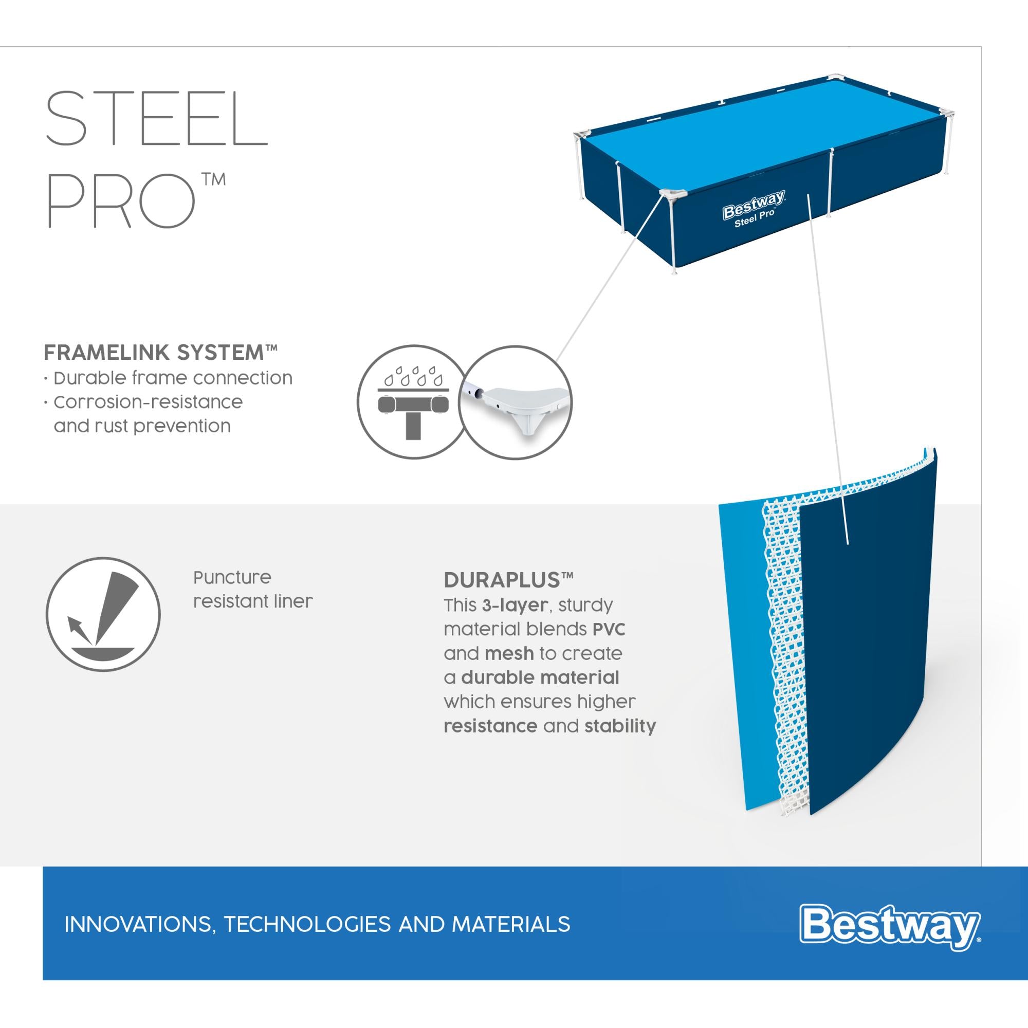 Bestway Piscina Steel Pro 221x150x43 cm