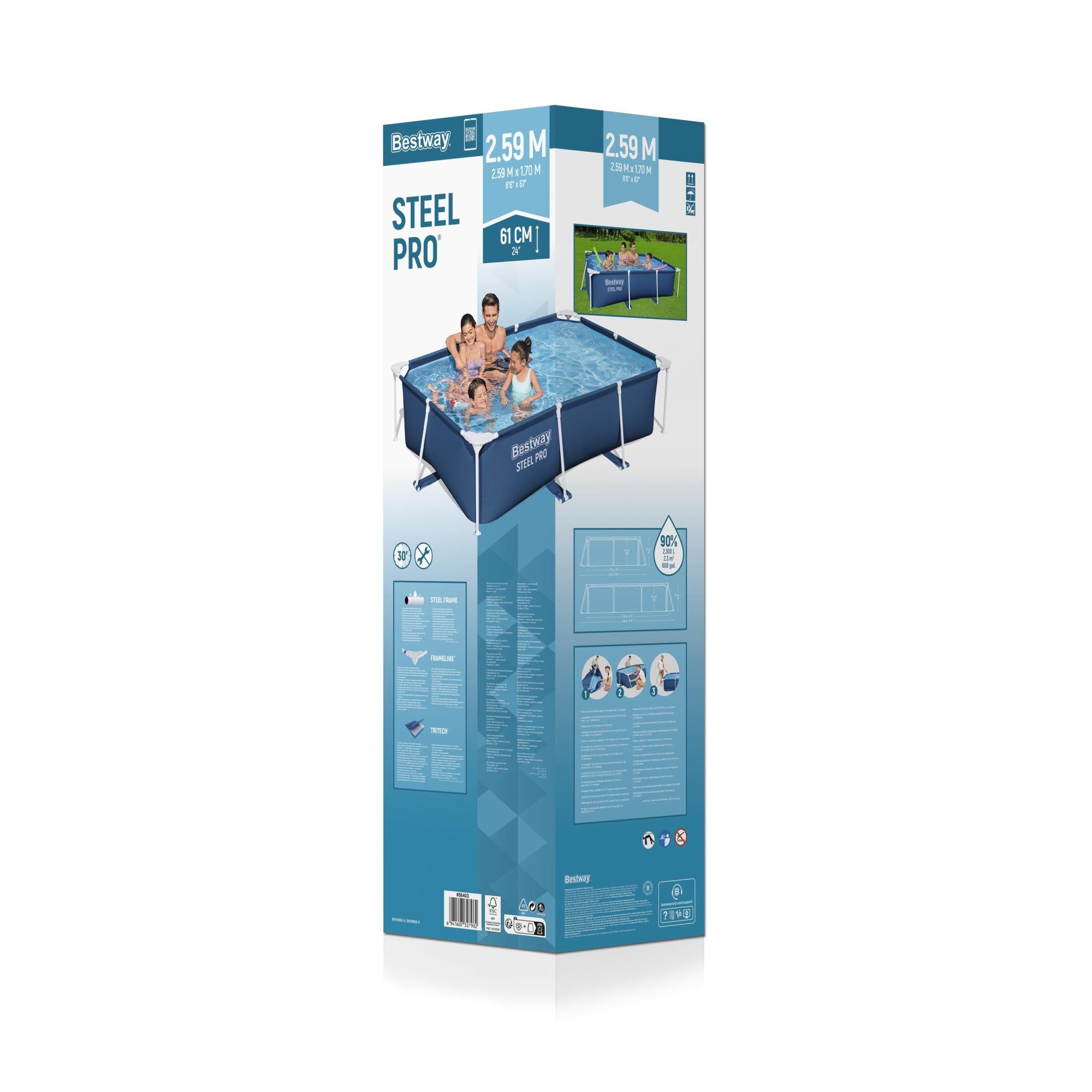 Bestway Piscina Steel Pro 259x170x61 cm