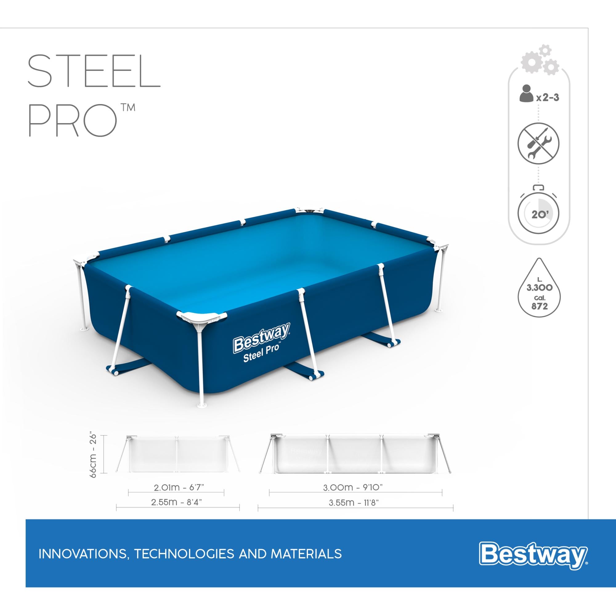 Bestway Piscina Steel Pro 300x201x66 cm
