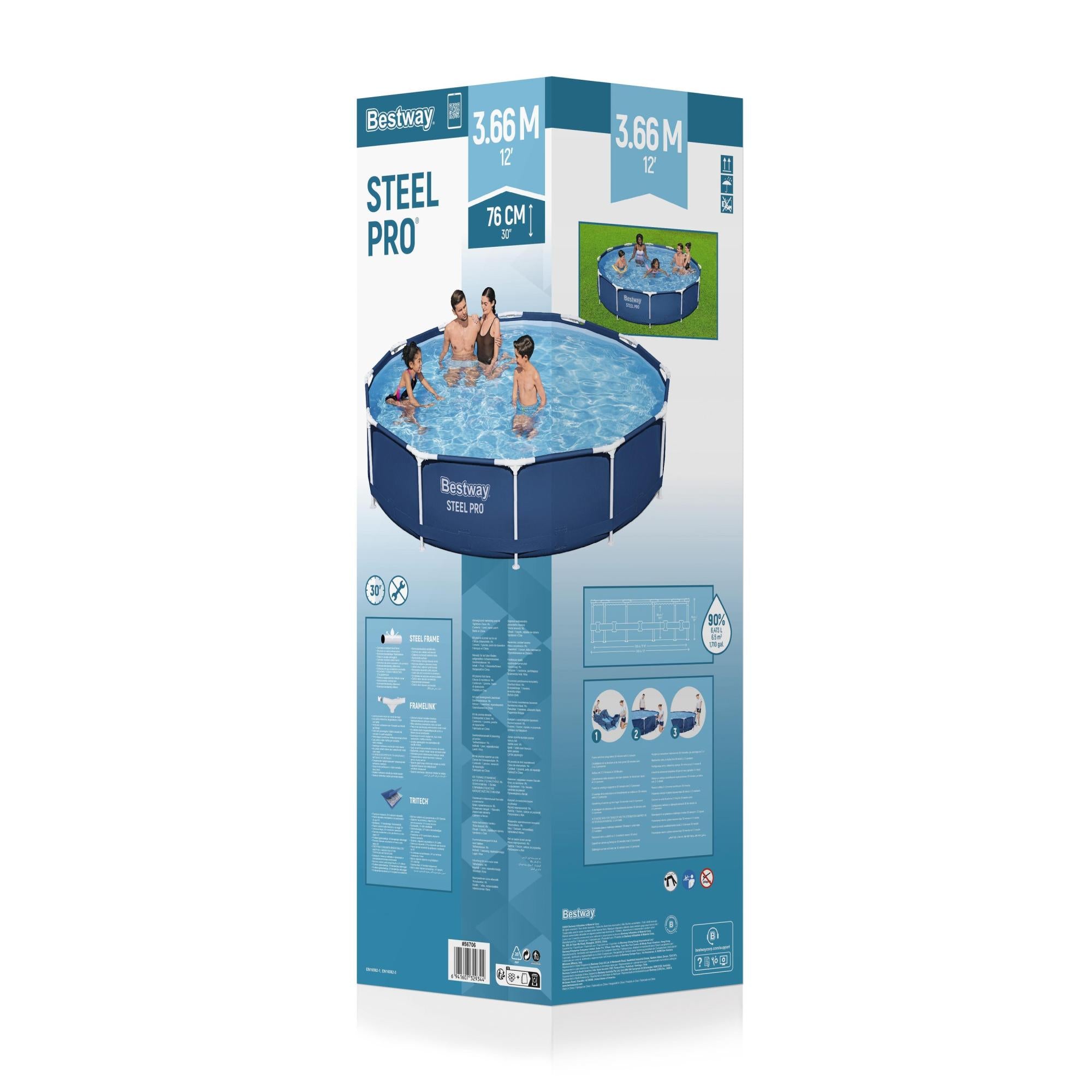 Bestway Piscina Steel Pro Rotonda Ø 366 cm