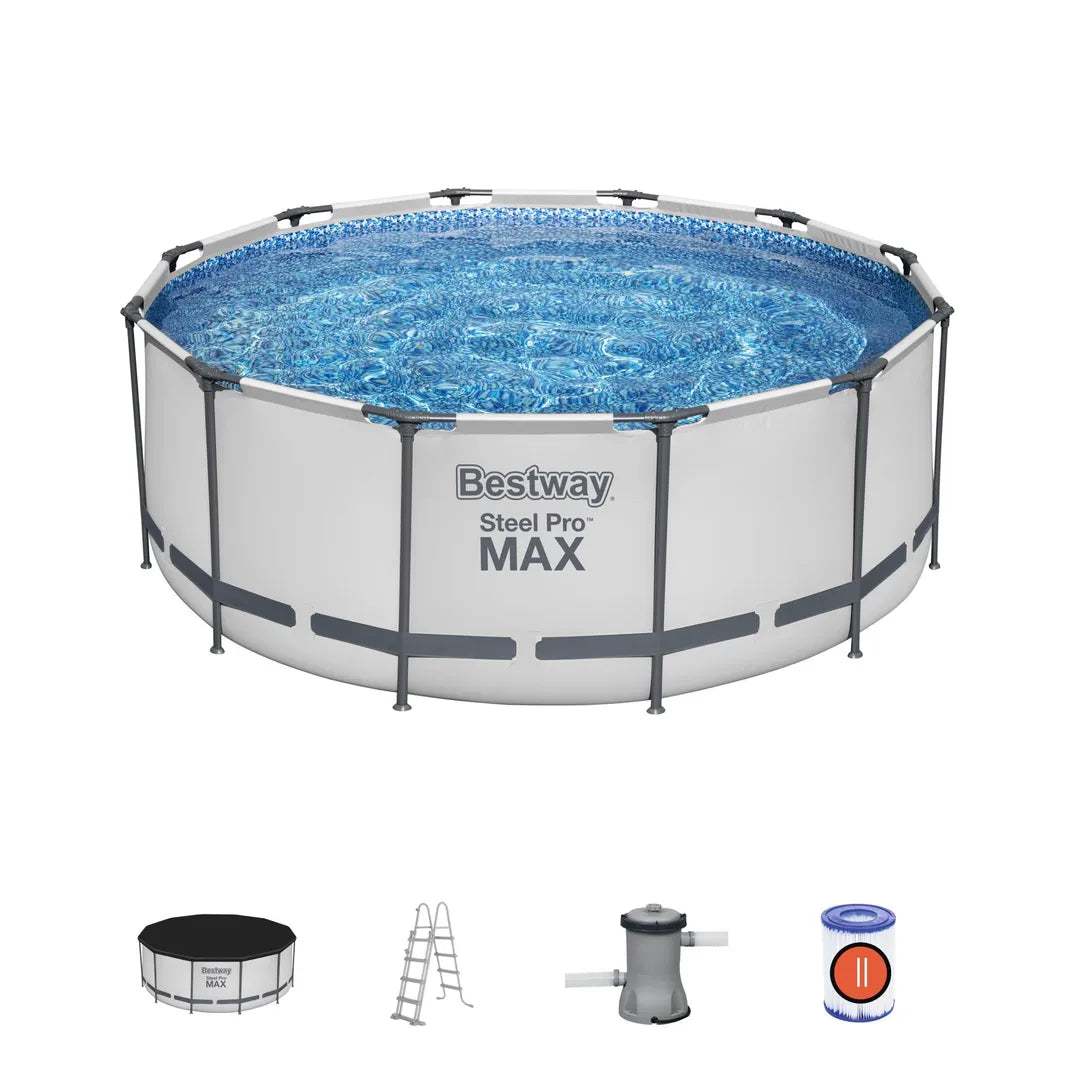 Piscina Steel Pro MAX da 366x122 cm grigio chiaro