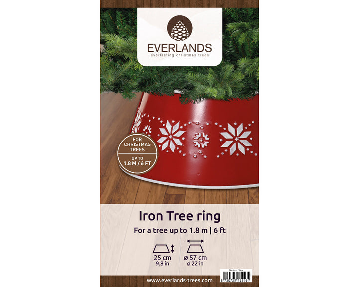 Copri Base Albero in Struttura Metallica Rossa – Varianti Ø 70 cm e Ø 57 cm (cod. 381393 / 381394)