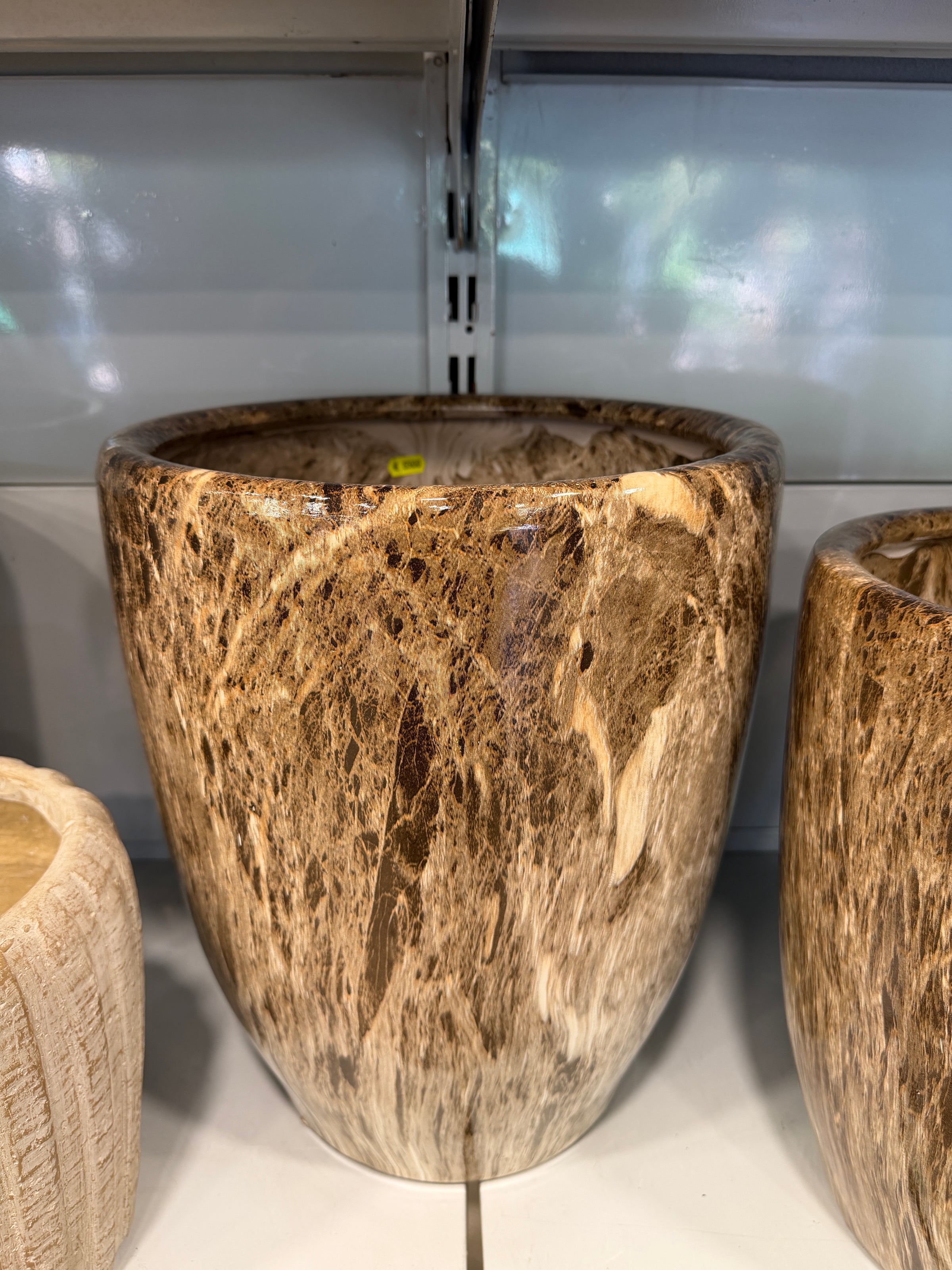 Vaso in Ceramica Marrone Emperor Egg High M – Diametro 33 cm Altezza 38 cm