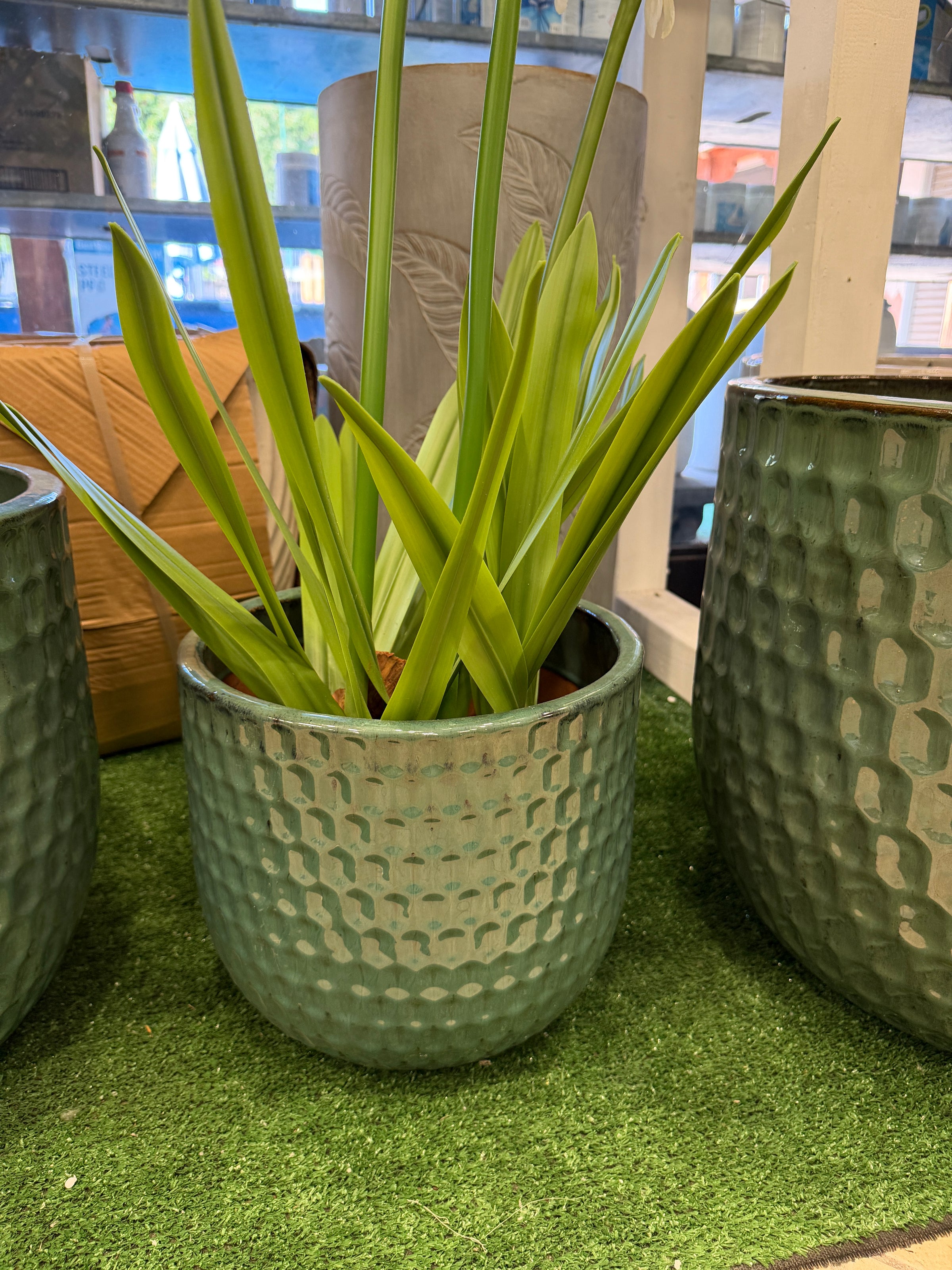 Vaso Noble Egg Facet Moss Green D30 H27 cm