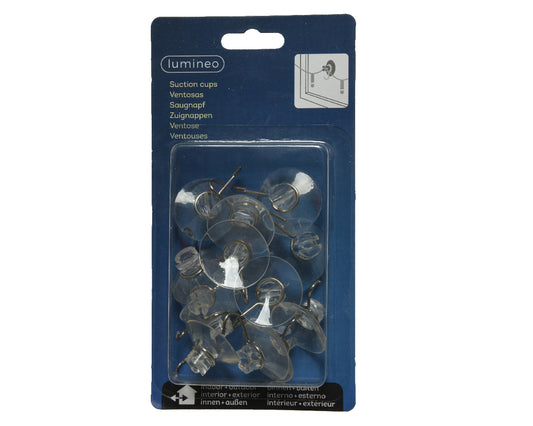 Ventose per Luci Natalizie da Esterno in Plastica – Blister 12 pezzi (cod. 485065)
