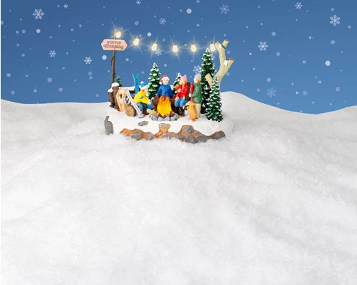 Scena Natalizia LED con Effetto Fiamma – Warm White 14,5 cm (cod. 487195) – Kaemingk