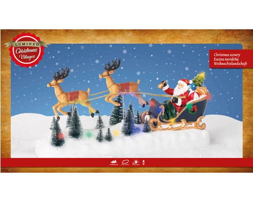 Scena Natalizia LED con Renne – Effetto Flashing (cod. 487199) – Kaemingk
