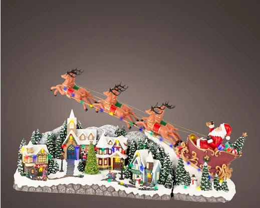 Grande Scena Natalizia LED con Musica e Movimento – Effetto Flashing 97,5 cm (cod. 487800) – Kaemingk
