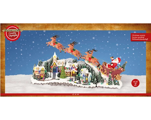 Grande Scena Natalizia LED con Musica e Movimento – Effetto Flashing 97,5 cm (cod. 487800) – Kaemingk