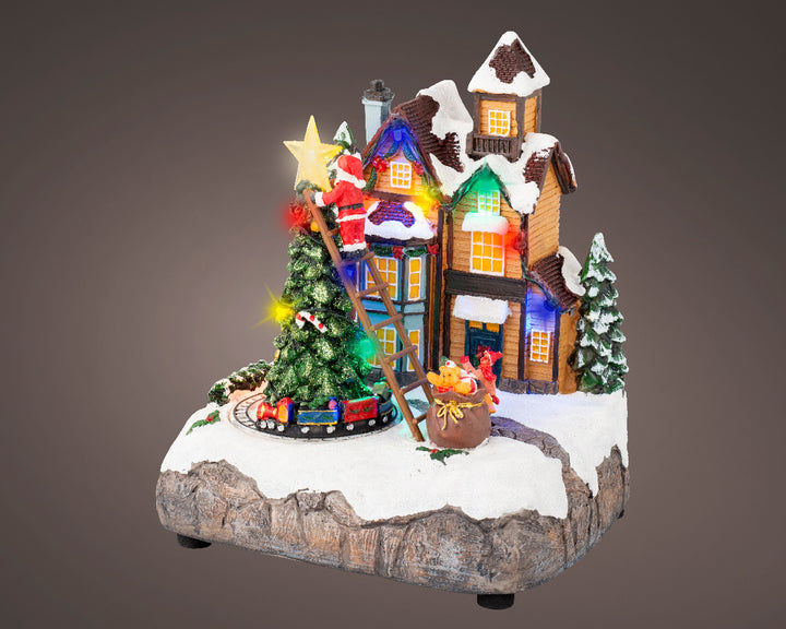 Villaggio Natalizio con Albero e Babbo Natale a LED(cod. 487829) – Kaemingk