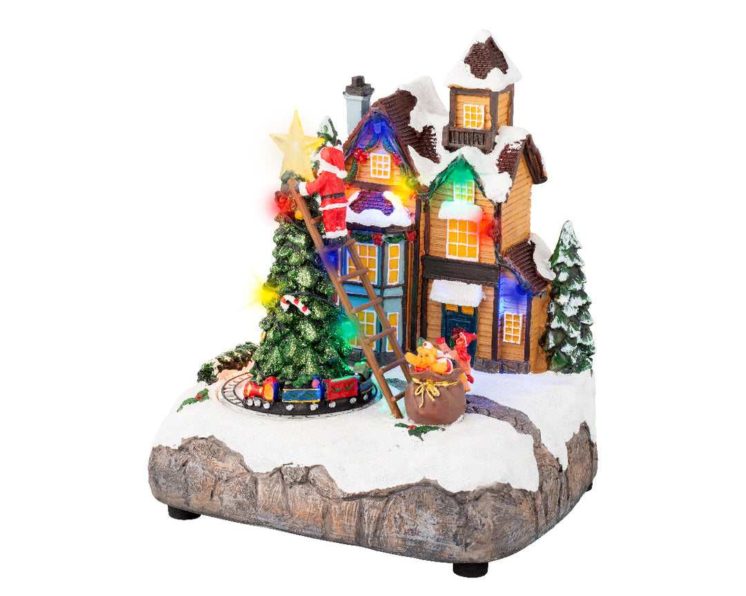 Villaggio Natalizio con Albero e Babbo Natale a LED(cod. 487829) – Kaemingk