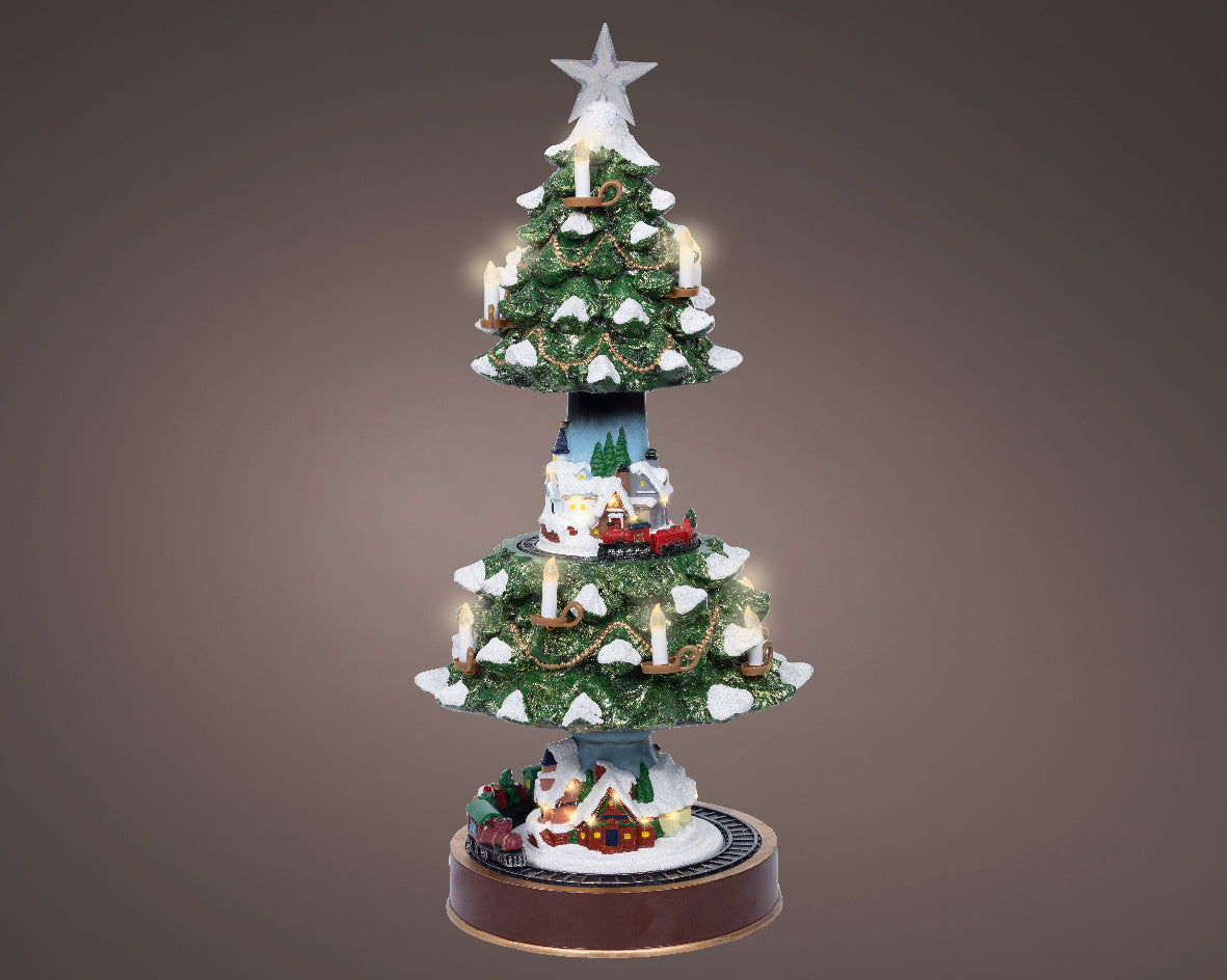 Albero con Trenino e Micro LED Bianco Caldo – Ø 24,5(cod. 487855) – Kaemingk