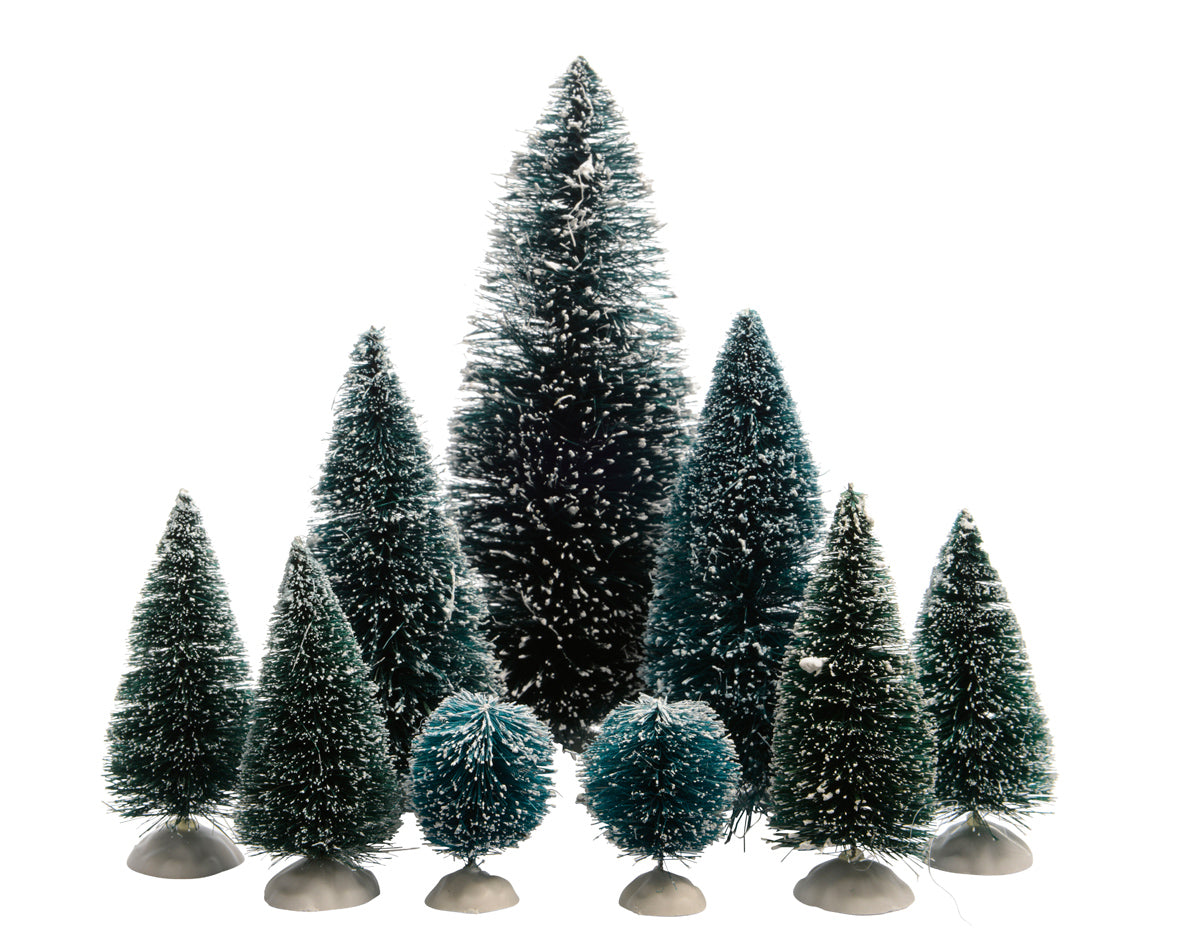 Set Alberi in Polipropilene per Villaggi Natalizi – Blister 9 pezzi (cod. 488353)