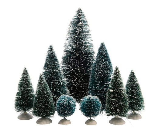 Set Alberi in Polipropilene per Villaggi Natalizi – Blister 9 pezzi (cod. 488353)