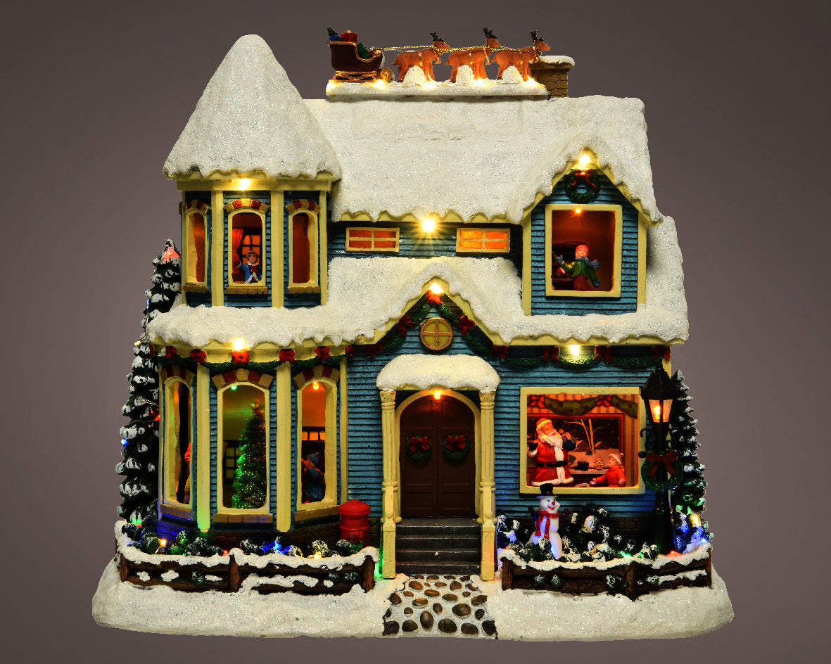 Casa di Natale Illuminata con Micro LED – Luce Fissa 32,5 cm (cod. 488357) – Kaemingk