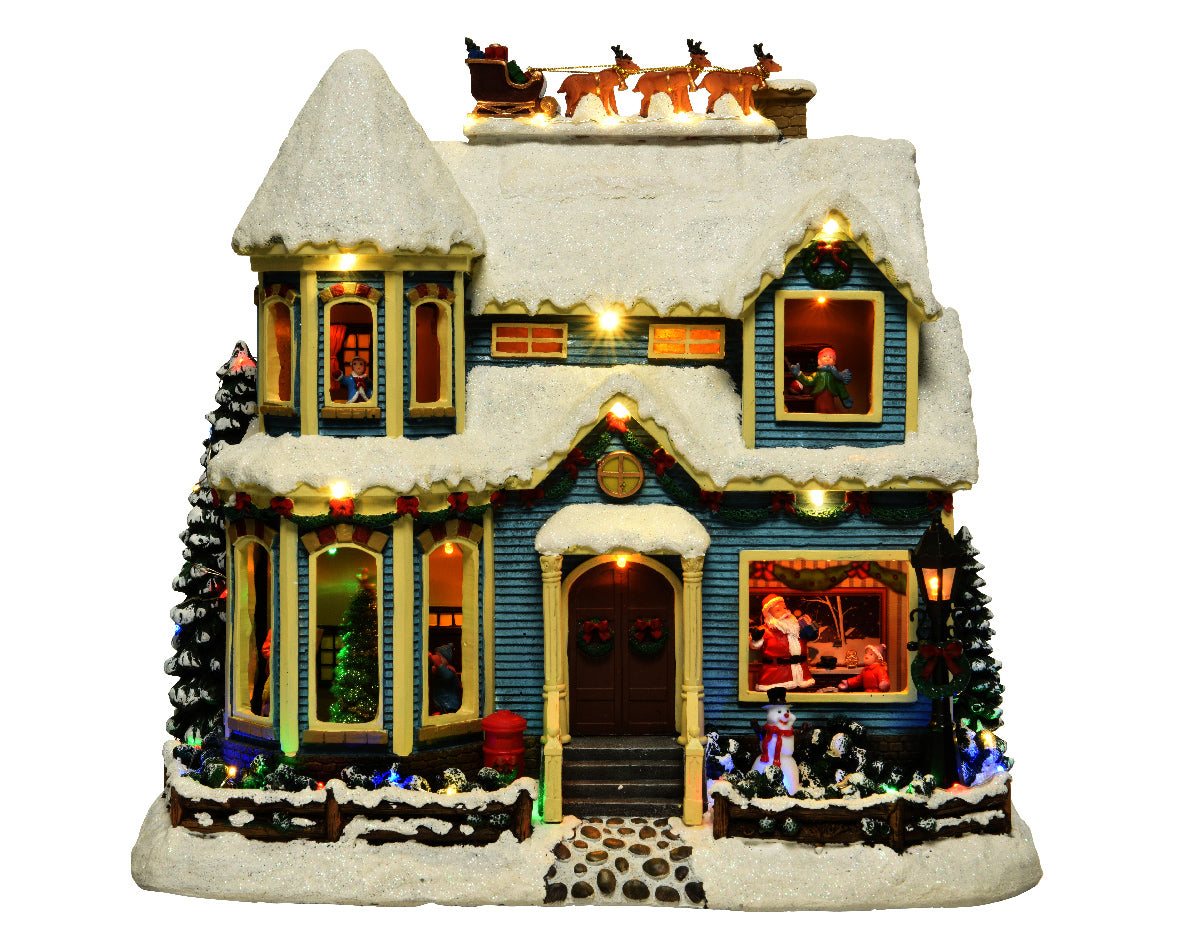 Casa di Natale Illuminata con Micro LED – Luce Fissa 32,5 cm (cod. 488357) – Kaemingk