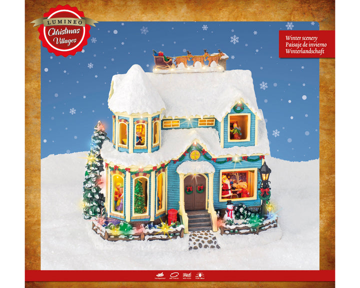 Casa di Natale Illuminata con Micro LED – Luce Fissa 32,5 cm (cod. 488357) – Kaemingk